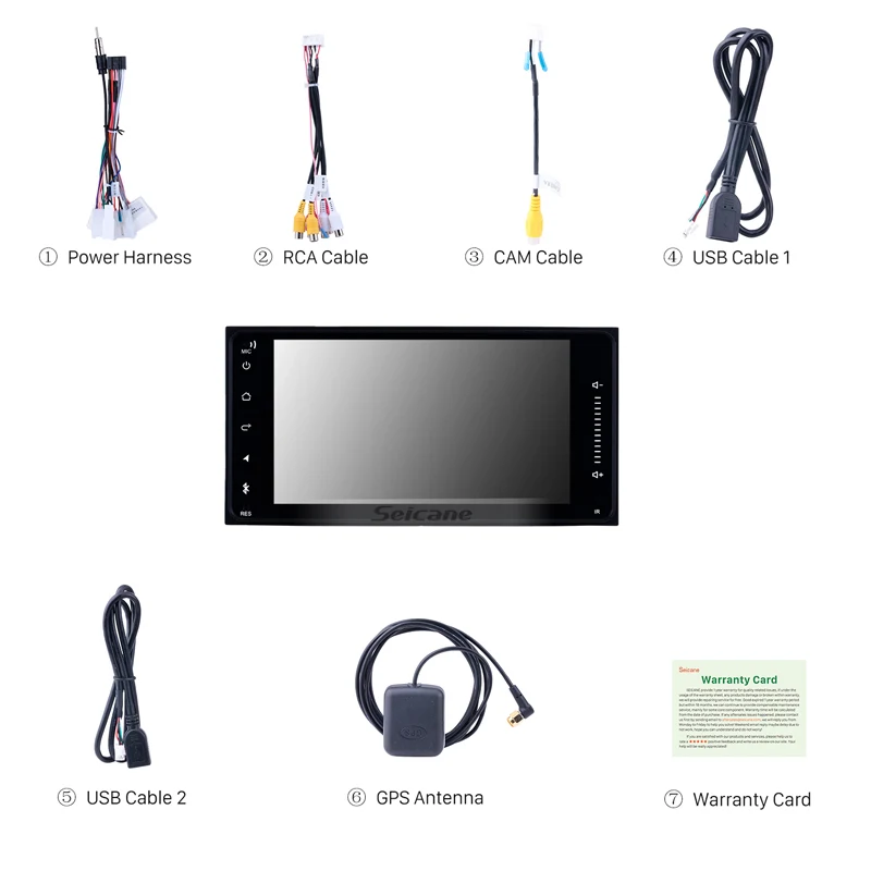 Автомобильный мультимедийный плеер Seicane 7 дюймов Android 10 0 200*100 мм радио GPS навигация