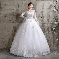 Wedding Dress 2022 New Birde Long Sleeve Ball Gown Luxury Lace Wedding Dresses Vestido De Noiva Robe De Mariee Plus Size