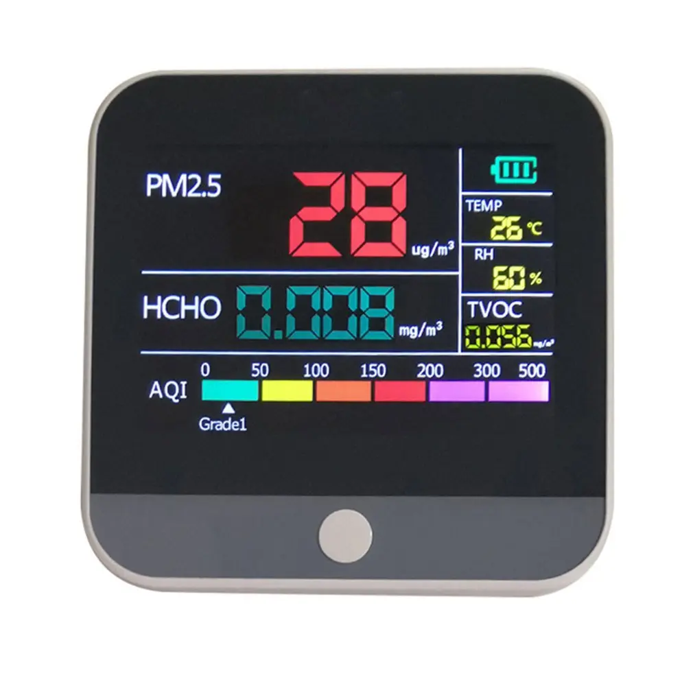 

Анализатор качества воздуха AQI PM2.5/HCHO/TVOC, измерение температуры и влажности