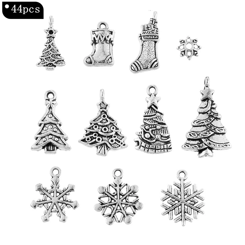Смешанные металлические подвески рождественские украшения браслет ожерелье для