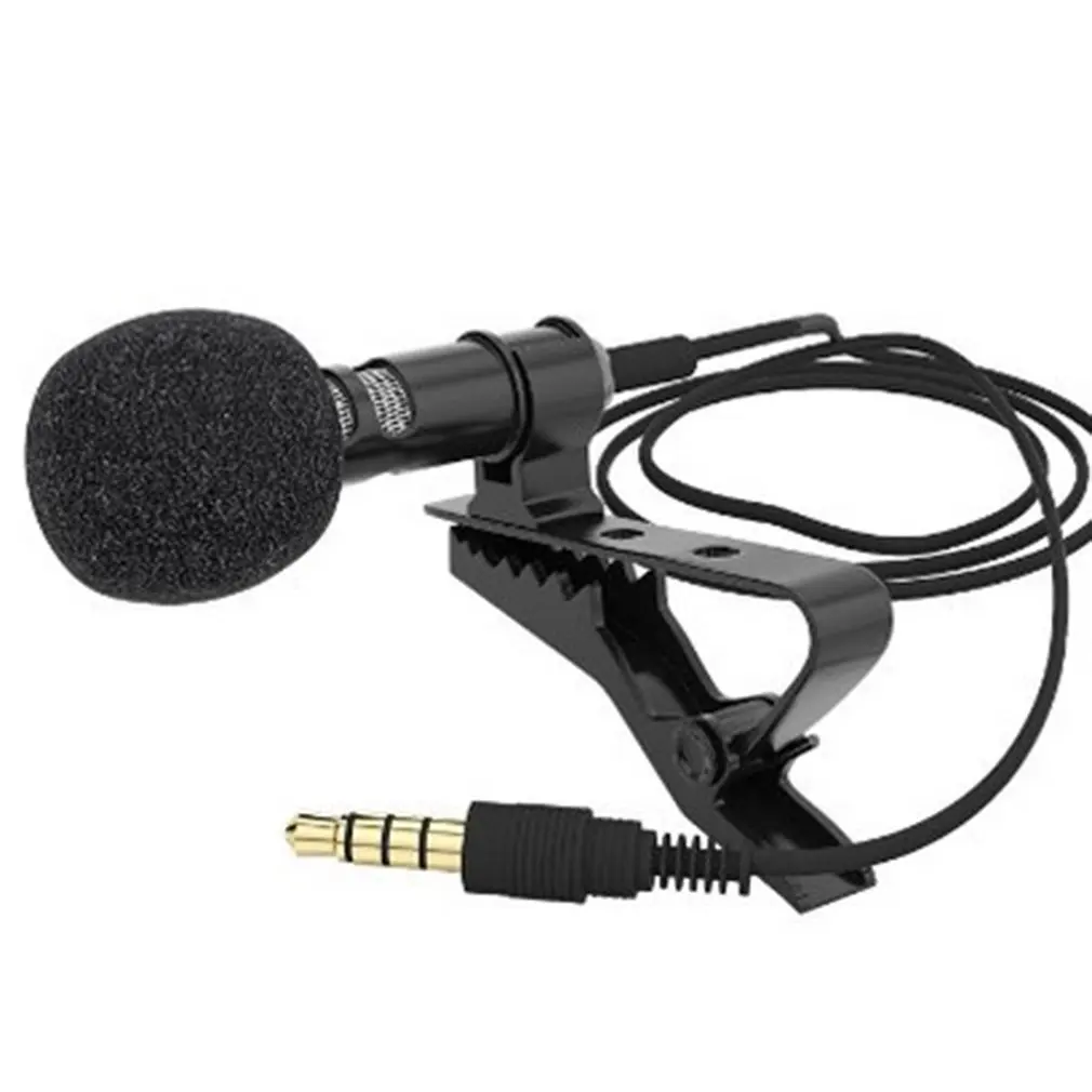 

Microphone Condenser Clip-on Lapel Lavalier Mic Wired For Phone Laptop Highly Sensitive Hand-free Microphone