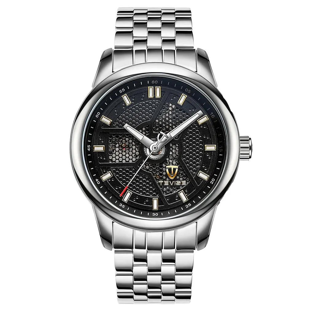 TEVISE New Mechanical Watch Steel With Round Explosion Men'S Waterproof Fashion Casual Fall | Наручные часы
