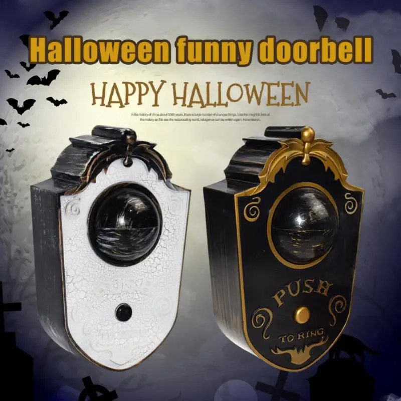 

Halloween Doorbell Decor LED Electric Luminous Sounding Horror Props Creepy One-eyed Doorbell Home Party Bar Scary Rotating Eyes