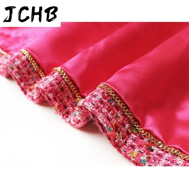 

high 2021 quality autumn winter women oversize lapel double breasted coats rose red pockets female casua tweed blazer y746