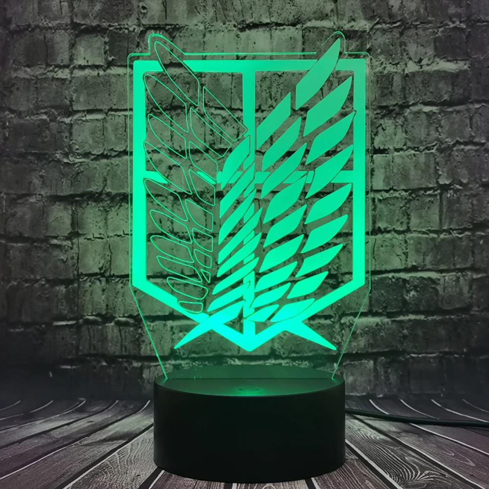 Ночник из аниме атака на Титанов со светодиодной подсветкой настольная лампа для