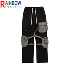 Модные Классические Брендовые мужские брюки-карго Rainbowtouches, повседневные цветные контрастные брюки, свободные прямые комбинезоны в стиле Хай-стрит