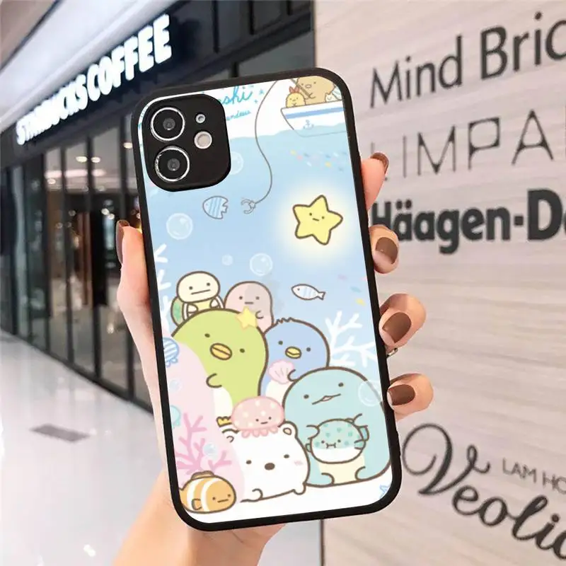 

Sumikko Gurashi cute cartoon Phone Case matte transparent For iphone 7 8 11 12 plus mini x xs xr pro max cover