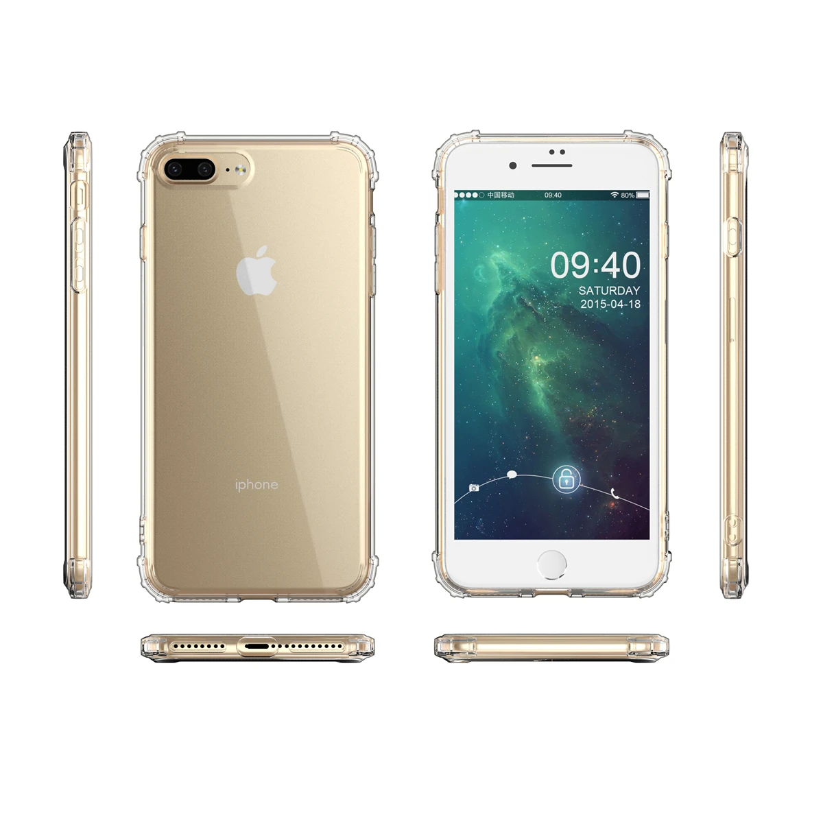 Роскошный прозрачный мягкий ТПУ чехол для телефона ORICO iPhone 7 8 Plus Прозрачная