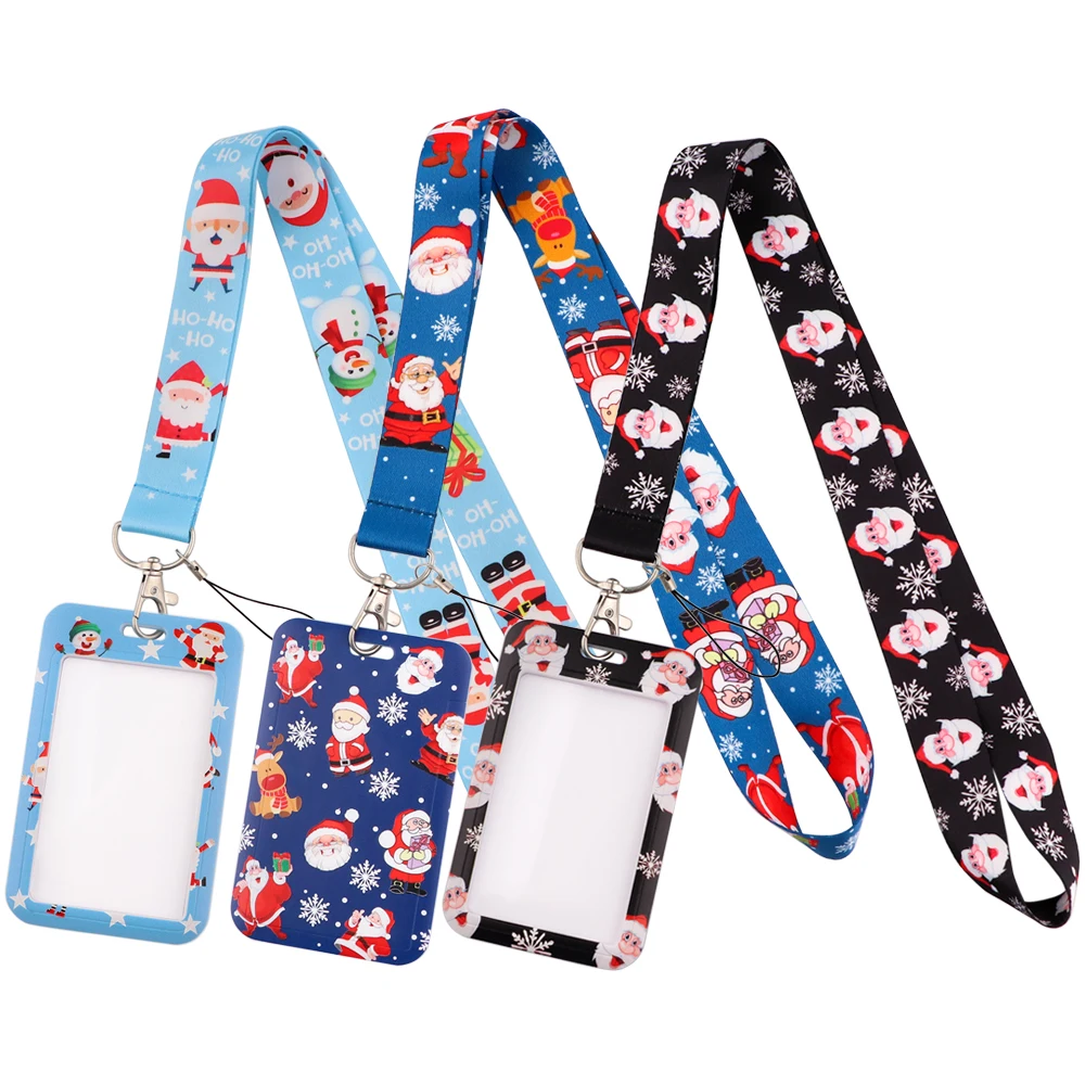 

LX940 Gingerbread Man Christmas Cartoons Lanyard Keychain ID Card Holder Neck Straps USB Badge Holder Hang Rope Accessories Gift