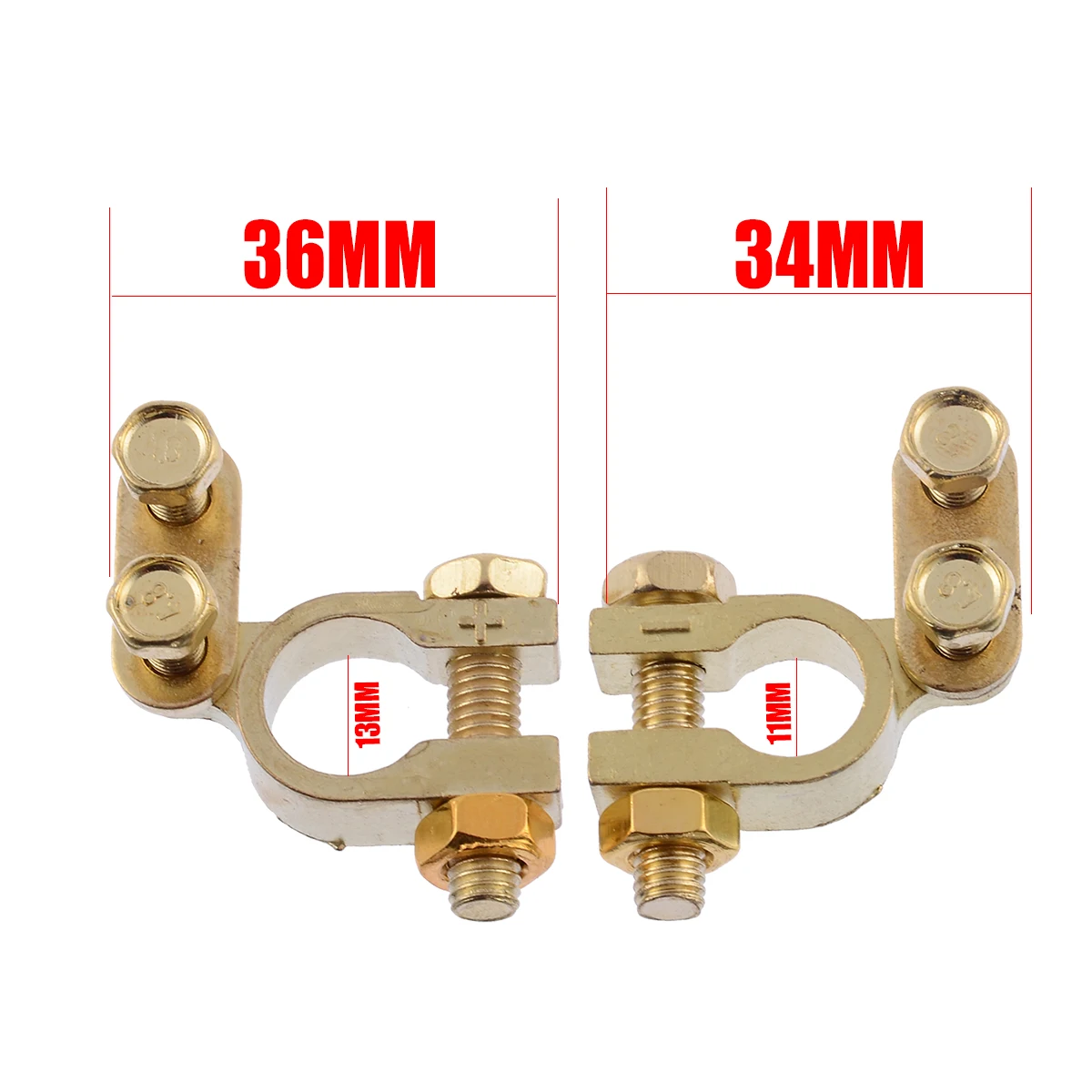 2 шт. маленький размер 35 мм клеммы автомобильного аккумулятора зажимы пара винтов