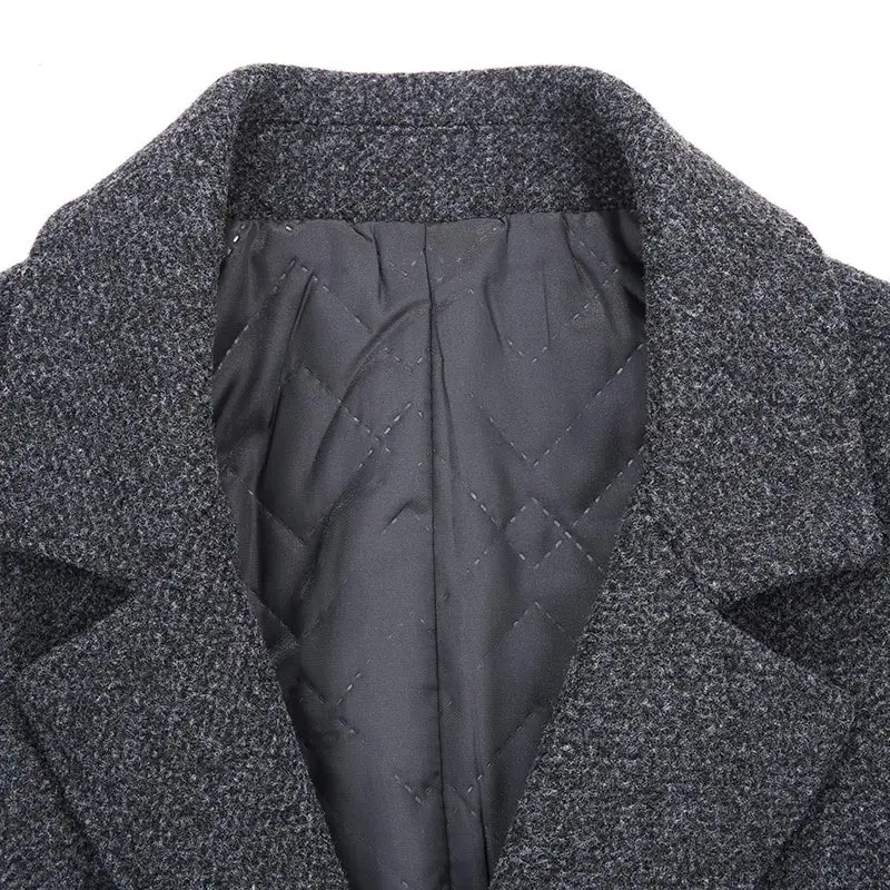 Ветровка мужская шерстяная с отложным воротником модная повседневная верхняя