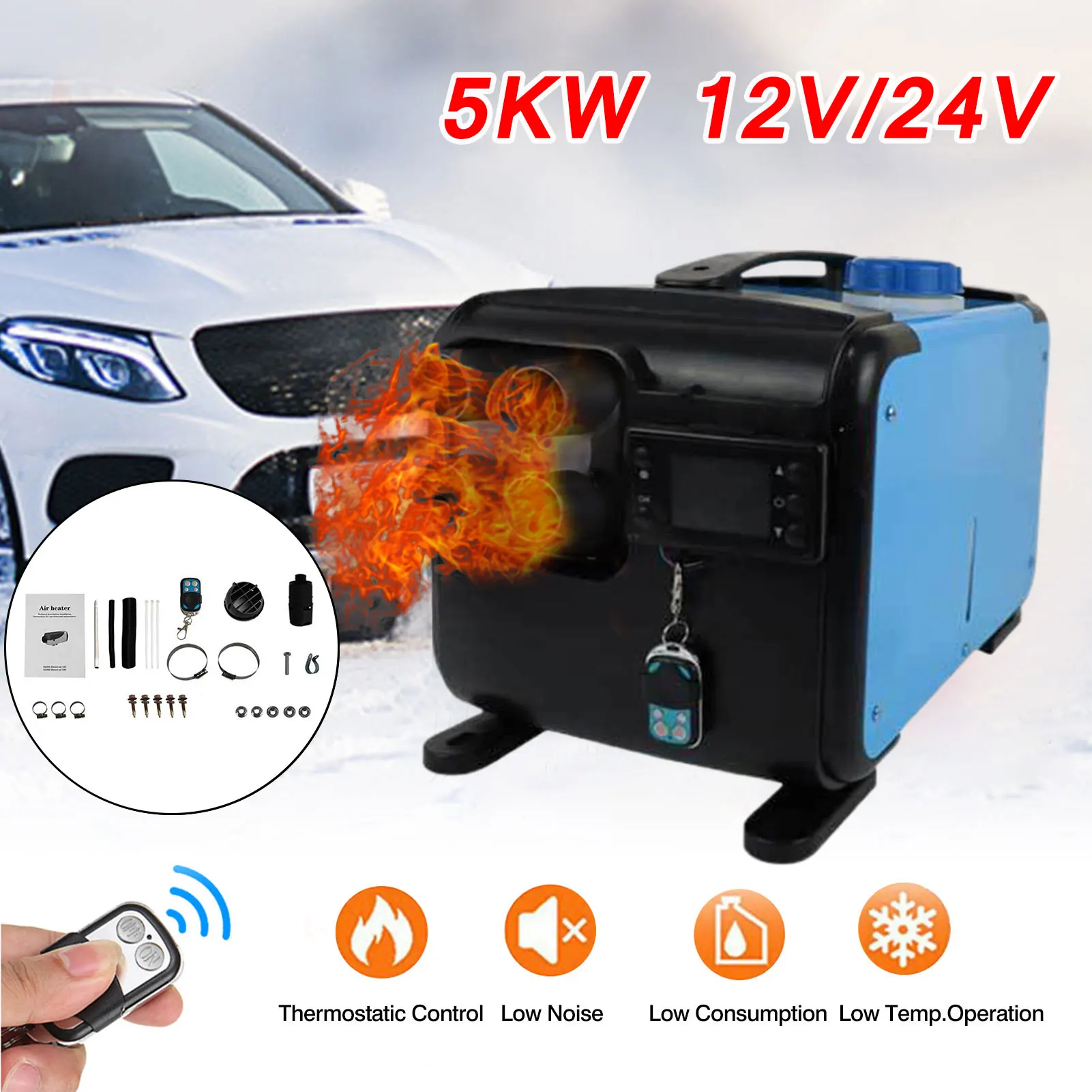 

12V24V 1-5KW Car Heater Parking Heater With Remote Control LCD Monitor For Motorhome Trucks Websato Eberspacher Auxiliary Heate