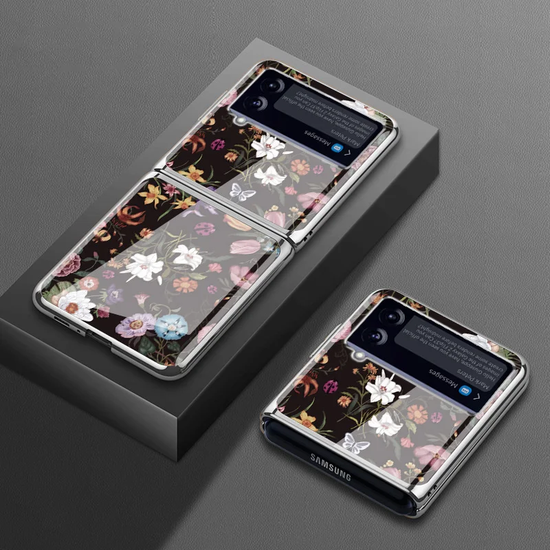 

Складной экран zflip3 для Samsung zflip, чехол для телефона, защитное покрытие из искусственного стекла, сломанное золото и серебро