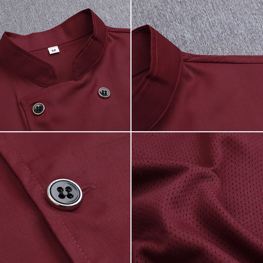 Летняя куртка шеф повара с коротким рукавом на спине дышащая сетчатая одежда для