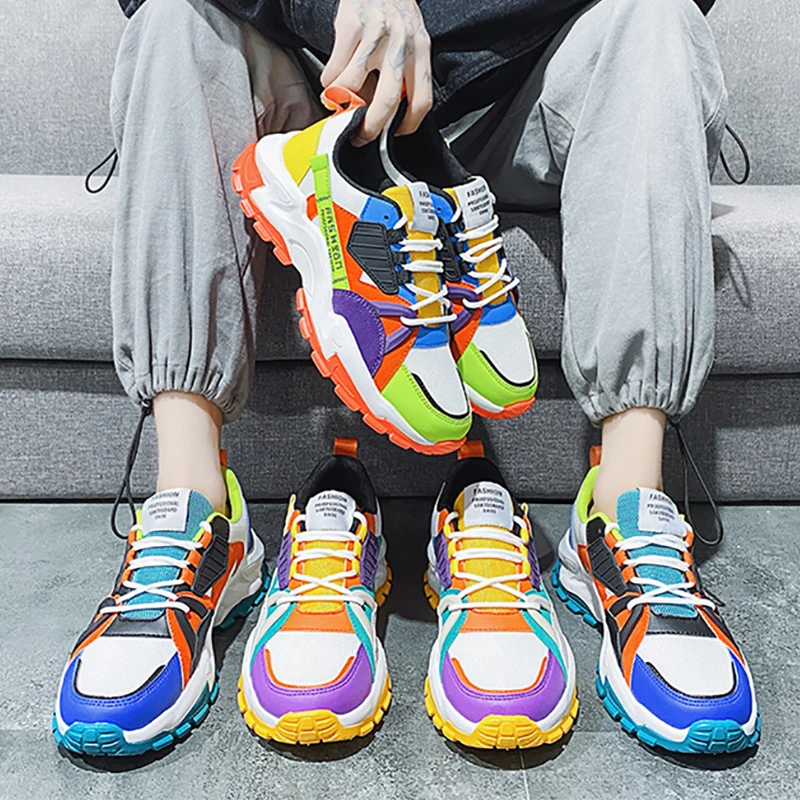 Hot Sale Sneakers for Men Spring Mixed Color Sports Shoes Breathable Man Running Shoes Outdoor Shoe Light Comfortable Sneakers