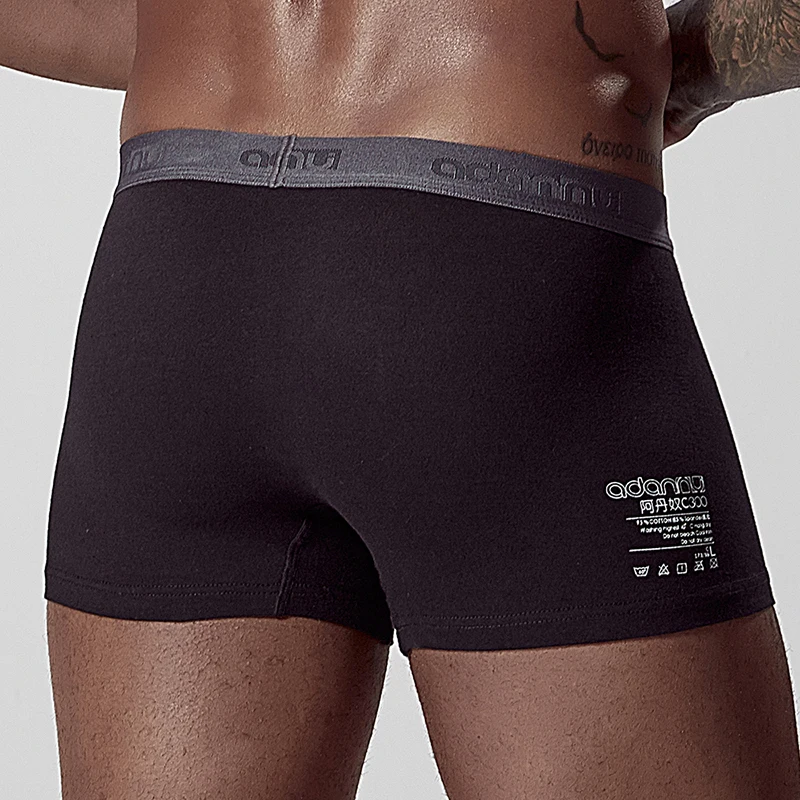 AD304-Black ORLVS однотонные боксеры, мужское нижнее белье, сексуальное Брендовое нижнее белье, мужское дышащее хлопковое нижнее белье, мужские боксеры, боксеры, шорты для мужчин, Cuecas OR118 - Цвет: AD304-Black
