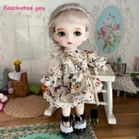 new product 17cm handmade bjd makeup face dolls cute ball jointed doll fashion clothes suit princess 18 bjd girl toy