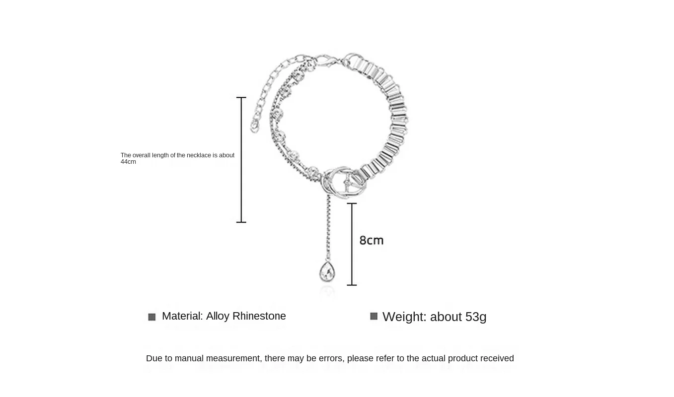 

AE-CANFLY 2020 New Rhinestone Buckle Chain Choker Necklace for Women Hip Hop Jewelry Personality Pendant Necklace Jewelry Gift