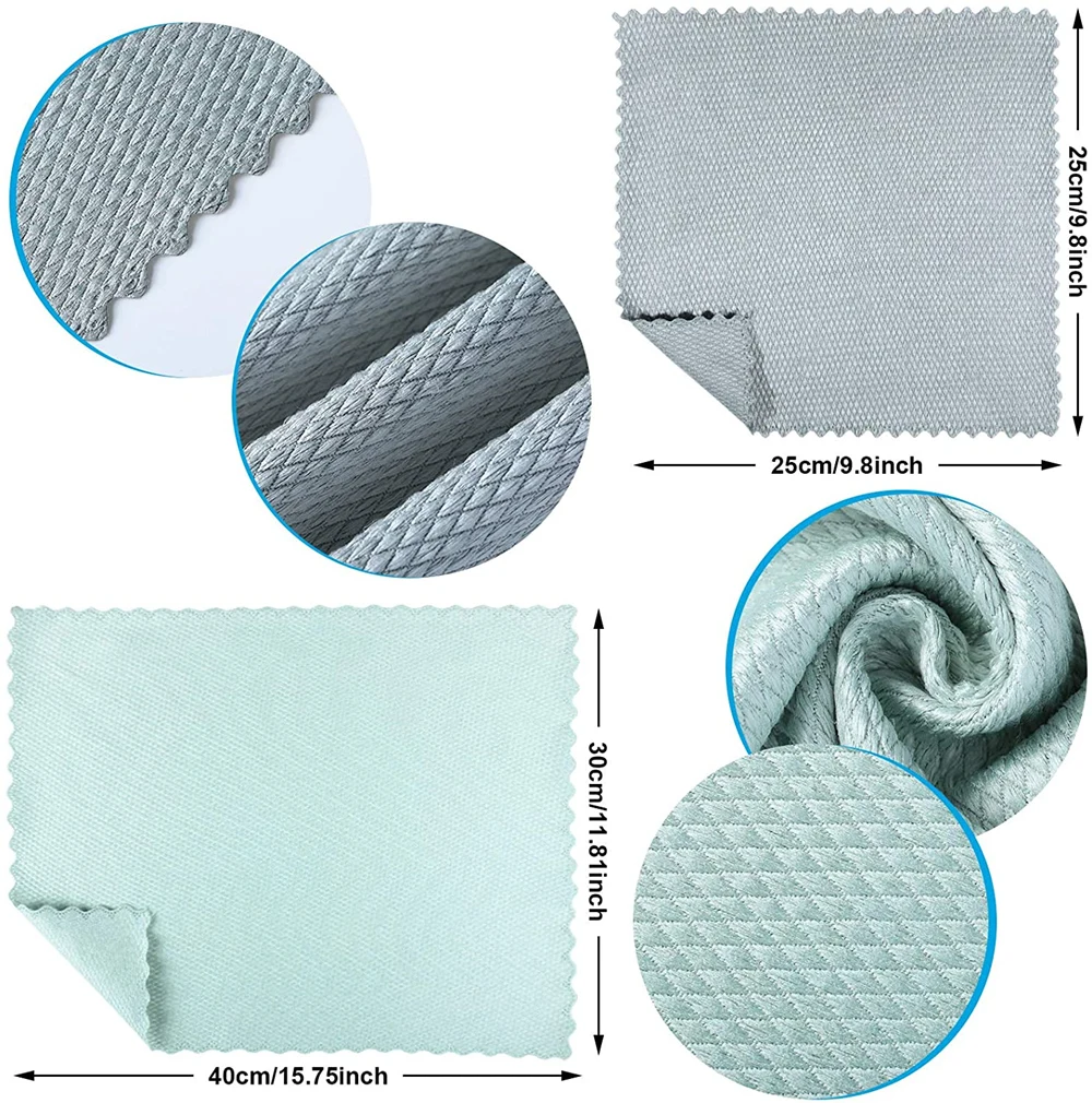

5Pcs Kitchen Cleaning Towel Anti-Grease Wiping Rags Fish Scale Wipe Cloth Lint Free Thickened Water Absorbable Cleaning Cloth