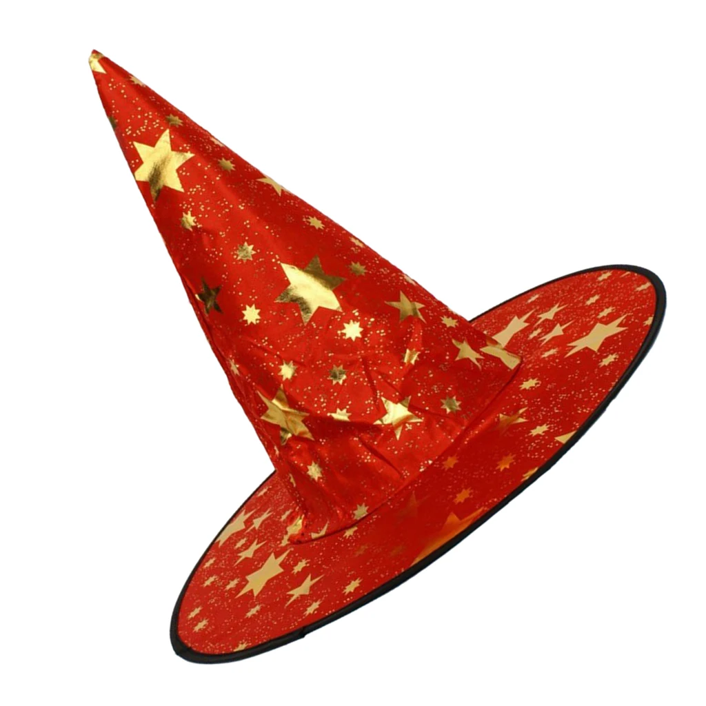 

2 Pieces Kids Wizard Witch Hat Gold Star Print Halloween Costume Fancy Dress