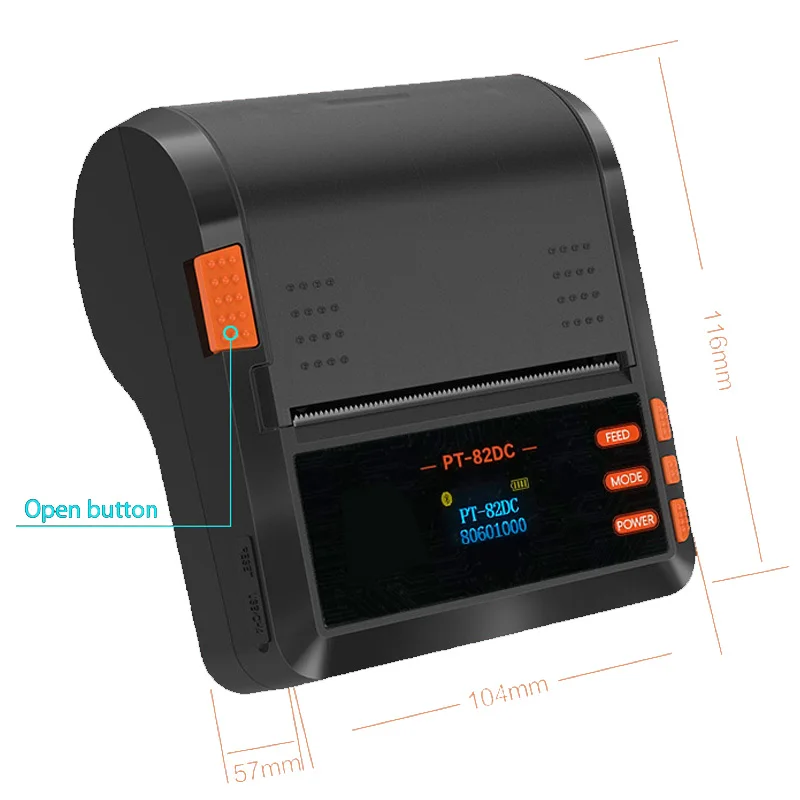 PT-82DC мини Bluetooth термопринтер беспроводной чековый аппарат Windows Android iOS для кабеля