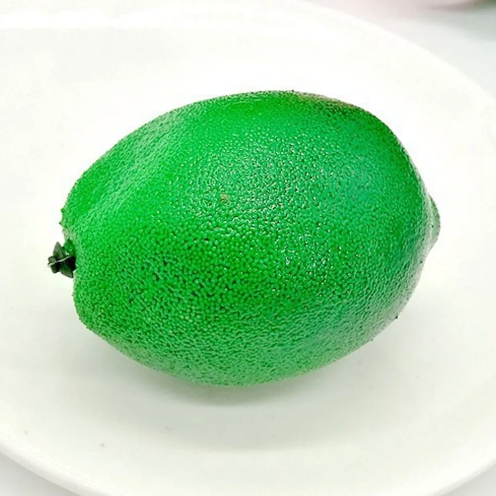 Искусственная Реалистичная муляж лимона желтый и зеленый поддельные