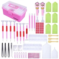 5d diamond painting hobby tools 118 pieces diy diamond embroidery accessory box adult or children mosaic glue pen tweezers kit