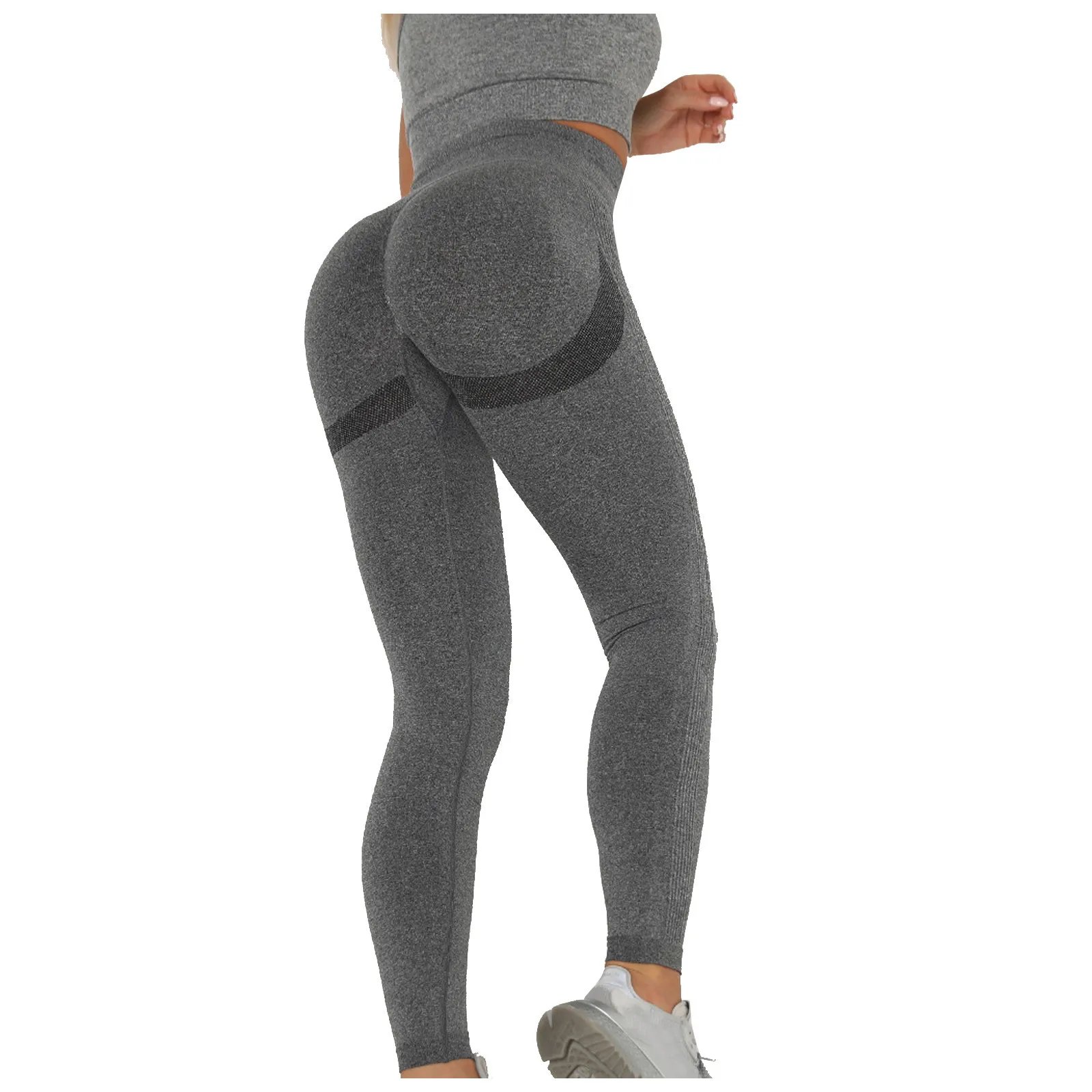 

Women's Pure Color Hip-lifting Sports Fitness Running High-waist Pants Energy Seamless Leggings Gym Girl Sports Yoga Pants 2021