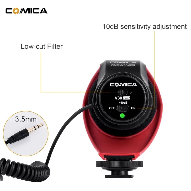 Видеомикрофон Comica CVM V30 PRO конденсаторный микрофон для зеркальных камер Canon Nikon Sony