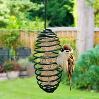 bird feeder outdoor hanging mesh feeding portable wild birds iron grease ball holder products park garden tree container
