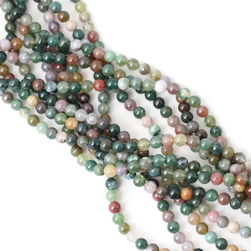 

Natural Beads Fashion Indian Agate Loose Bead 4/6/8/10mm for DIY Jewelry Making Bracelet Necklace Gift