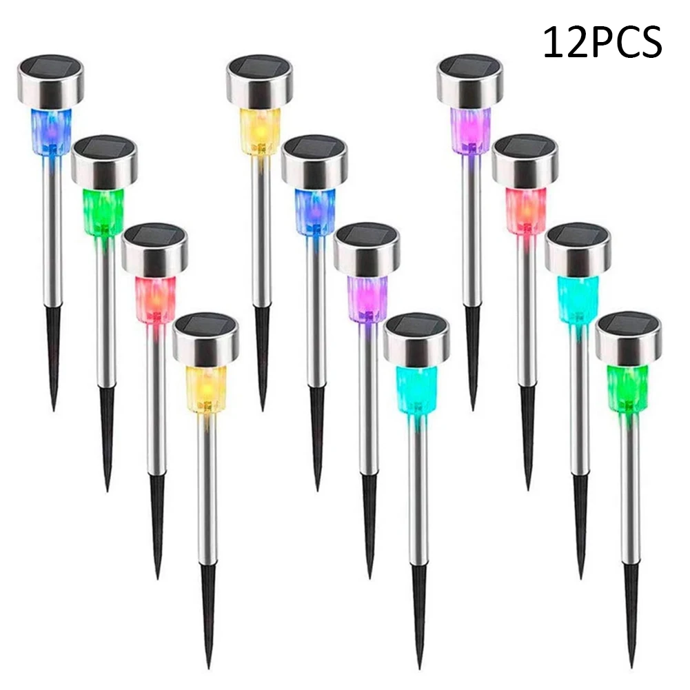 

12PCS Solar Pathway Lights Garden LED Landscape Light Stainless Steel Waterproof Path Lighting for Outdoor Patio Lawn Yard