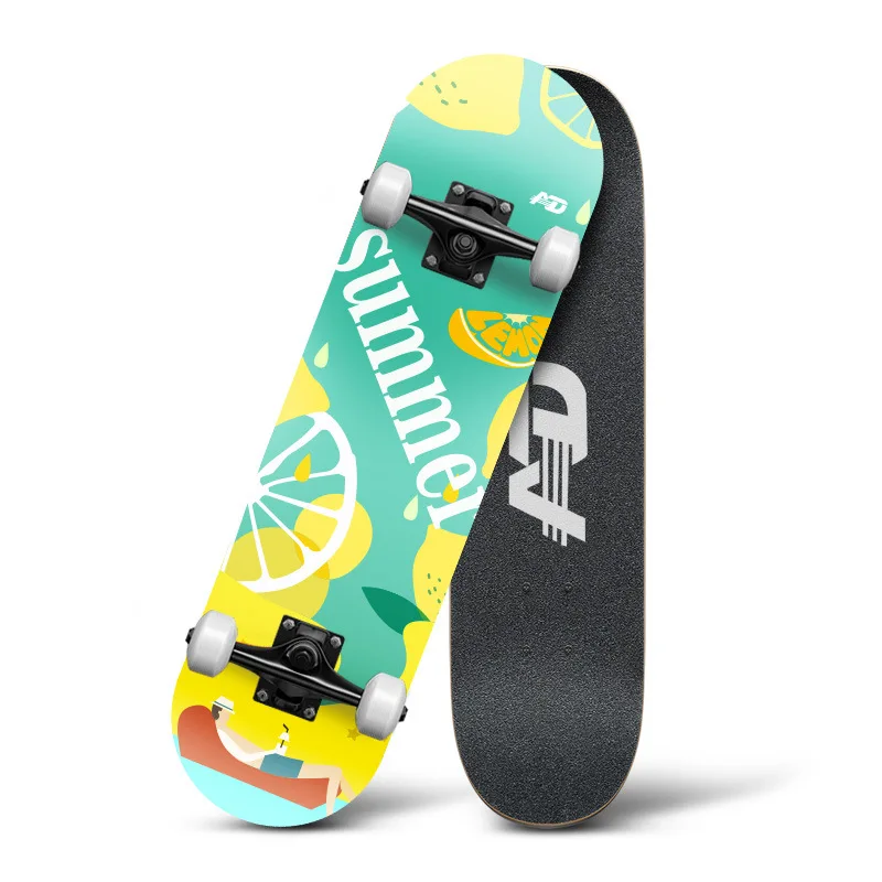 

4 Wheel Maple Skateboard Fashion Professional Long Board Skateboard Wheels Scooter Children Deskorolka Entertainment BY50HB