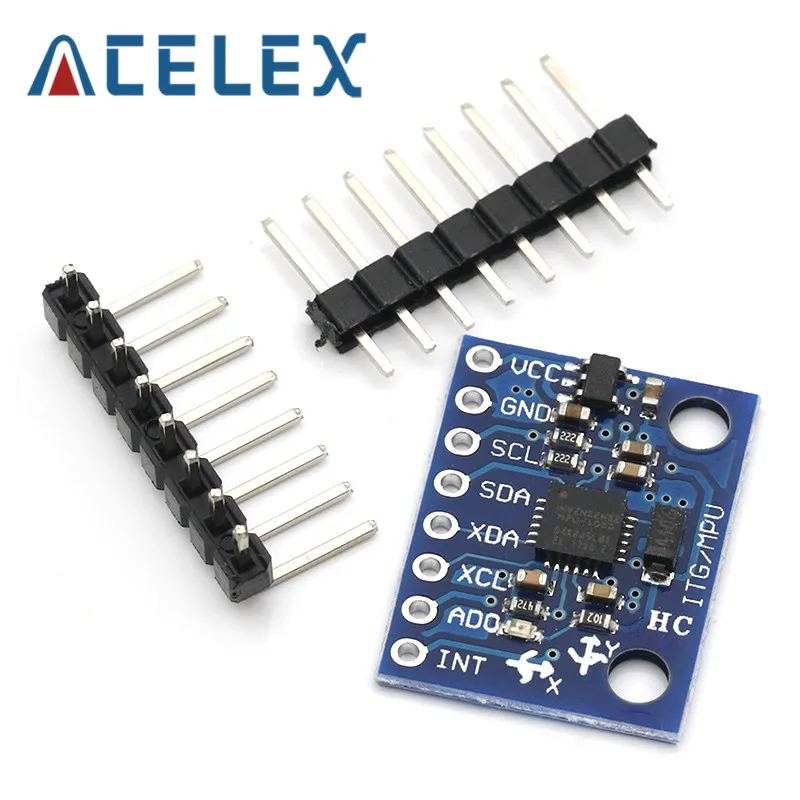 

10PCS IIC I2C GY-521 MPU-6050 MPU6050 3 Axis Analog Gyroscope Sensors +3 Axis Accelerometer Module For Arduino With Pins 3-5V DC