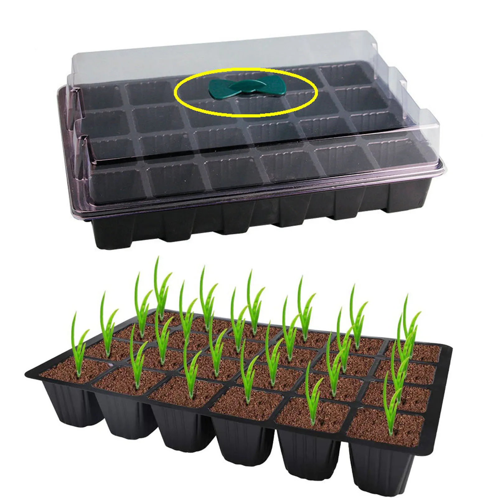 

5pcs Nursery Pot Mini Greenhouse for Sowing Tray 24 Cells Seedling Garden Planting Tool with Lid Garden Accessories Plant Pot