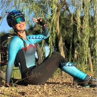 vezzo women%e2%80%99s long sleeved trousers and bodysuit cycling suit female cycling wear little monkey professional triathlon 9d gel