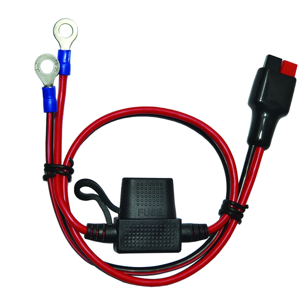 JKM 30A Anderson Solar Plug To 6mm Round Terminal Cable 14 AWG With 15A fuse For Portable Battery To Charge Alarm Horn