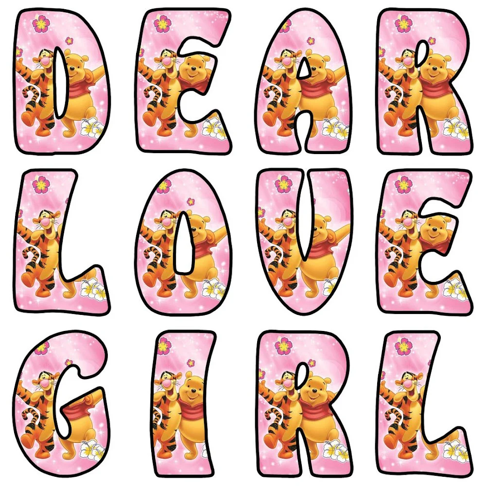 

Disney Cartoon Winnie the Pooh Diamond Painting Round Drill 5D DIY Letter Text Embroidery Rhinestone Cross Stitch Home Decor