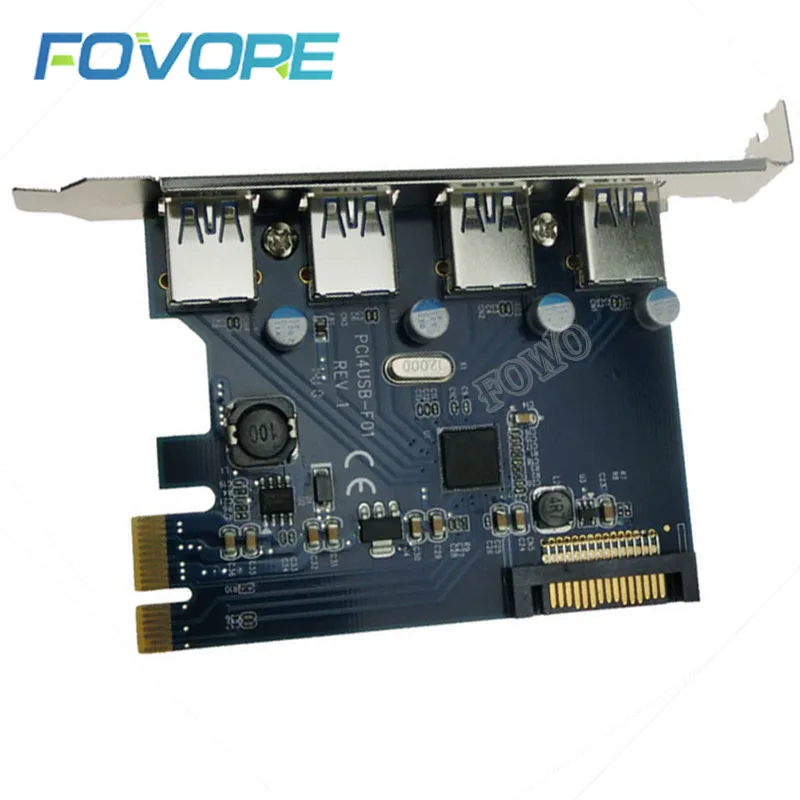 Чип Fresco FL1100 USB 3 0 PCI E адаптер расширения карты 4 порта концентратор контроллер для