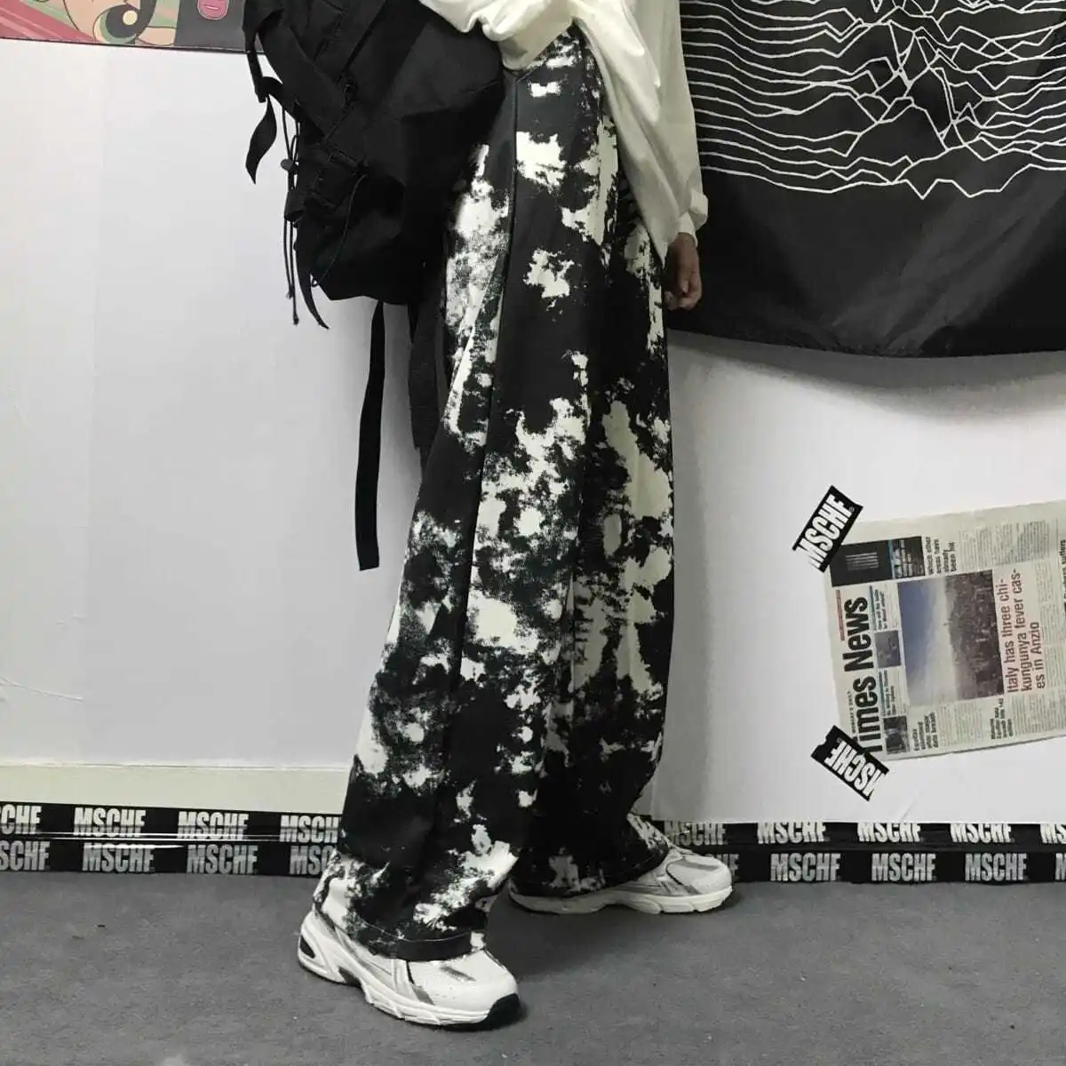 

Y2k Women's pants 2021 New Tie dye Leisure Chic Unisex Couples Trousers Harajuku Womens Loose Daily Setreetwear Hip-hop Retro