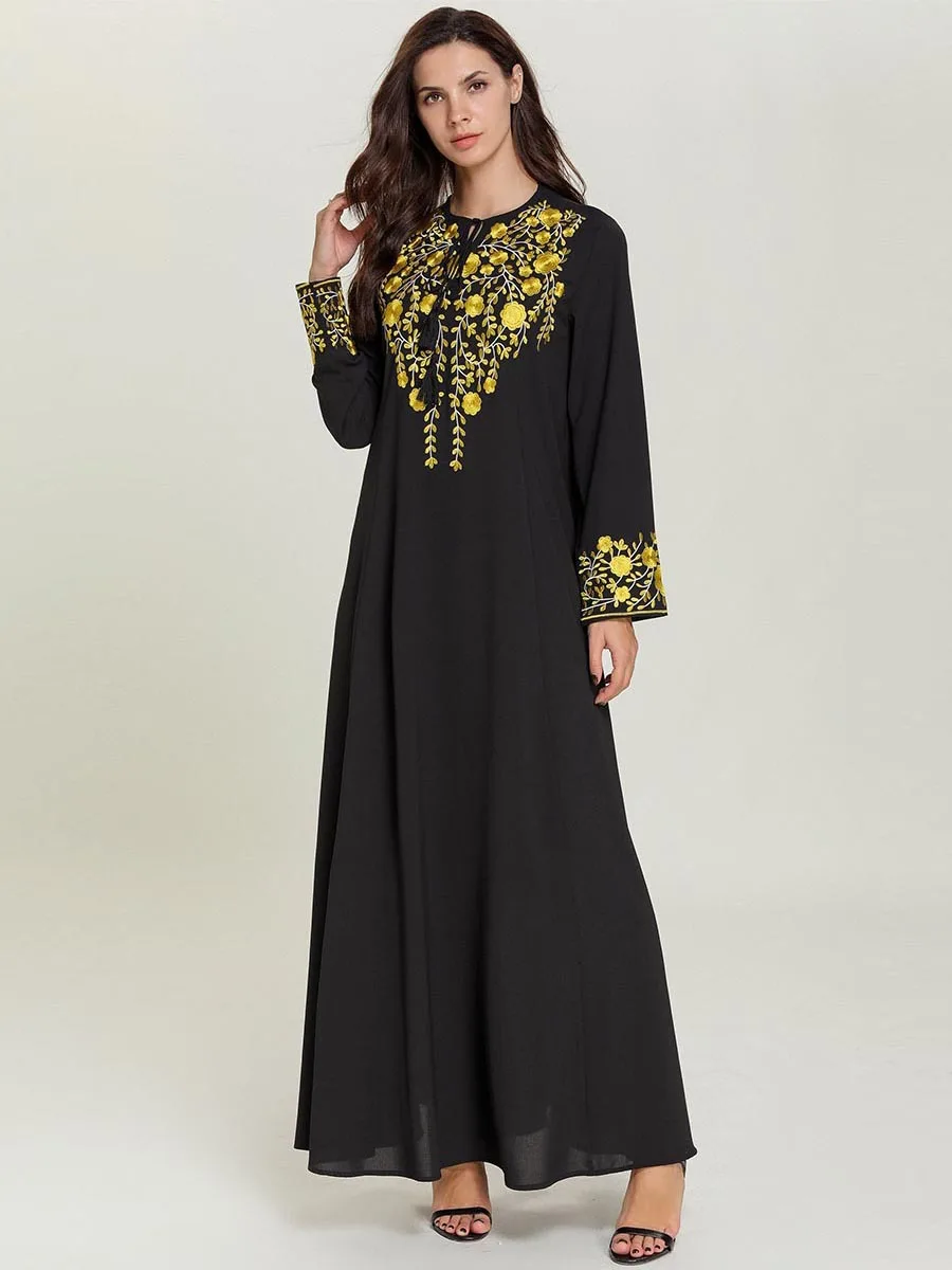 Женское мусульманское платье с длинным рукавом KALENMOS длинное кимоно в