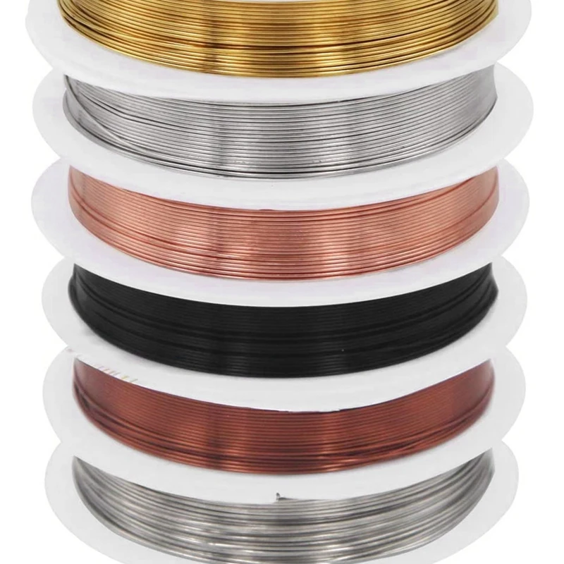 

6 Pack Jewelry Copper Craft Wire Jewelry Beading Wire for Bracelet Necklaces Jewelry Making Supplies (6 Colors)