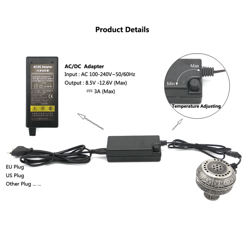 Электронный кальян большого размера многофункциональный металлический