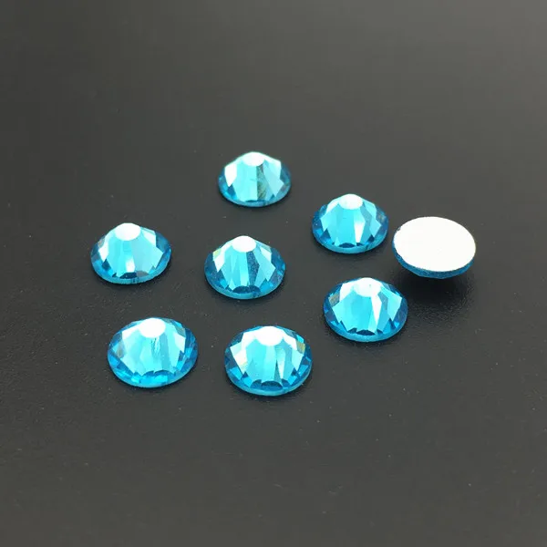 Aquamarine Прозрачная Большая упаковка, стразы из розового золота без горячей фиксации с плоской задней частью, стеклянные блестящие стразы, 3D Стразы для дизайна ногтей, камни для ногтей, сумки для обуви - Цвет: Aquamarine