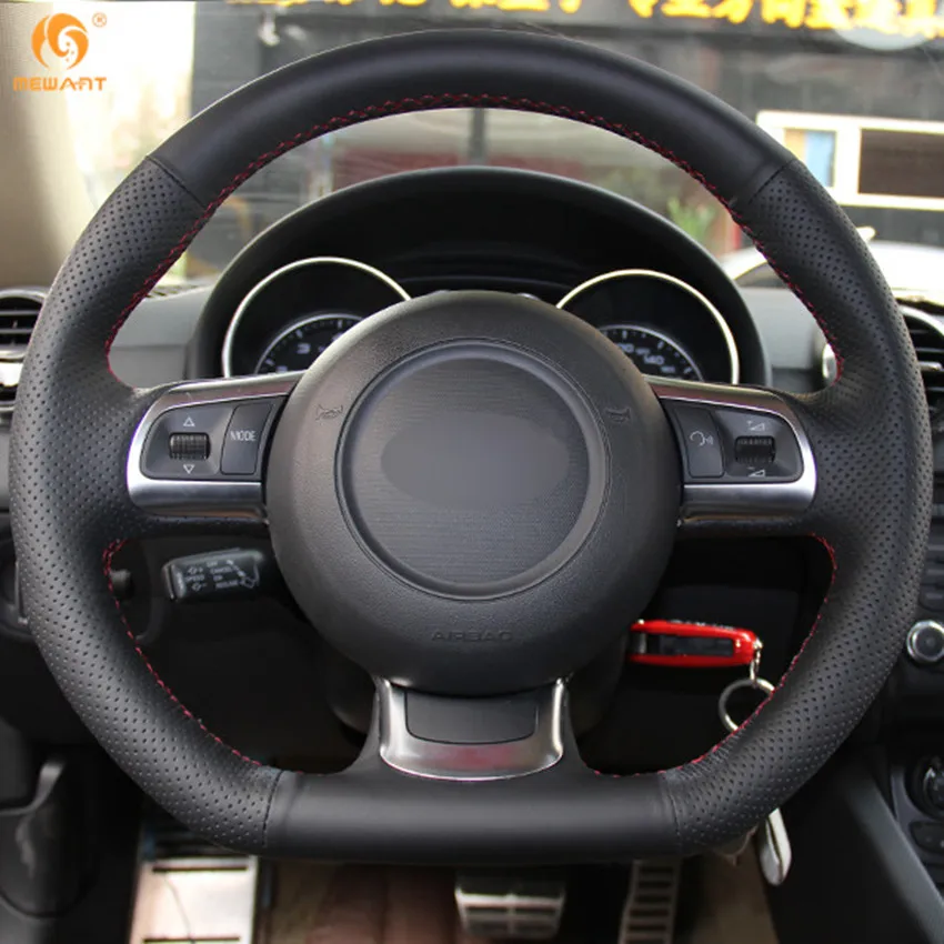 MEWANT черный чехол на руль из искусственной кожи для Audi TT 2008 2009 2010 2011 2012 2013