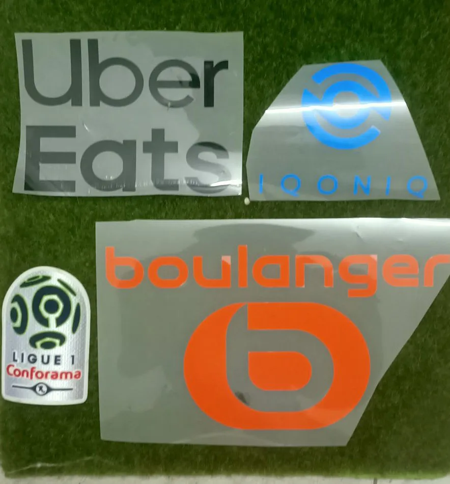 2019-2020 Марсель спонсорский флокирующий футбольный значок с принтом | Дом и сад