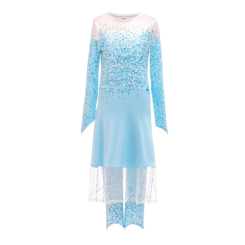 Girls Elsa Dress Up Kids Cosplay Snow Queen 2 Elza White Wig Children Carnival Birthday Party Costume Clothes Accessory | Детская одежда