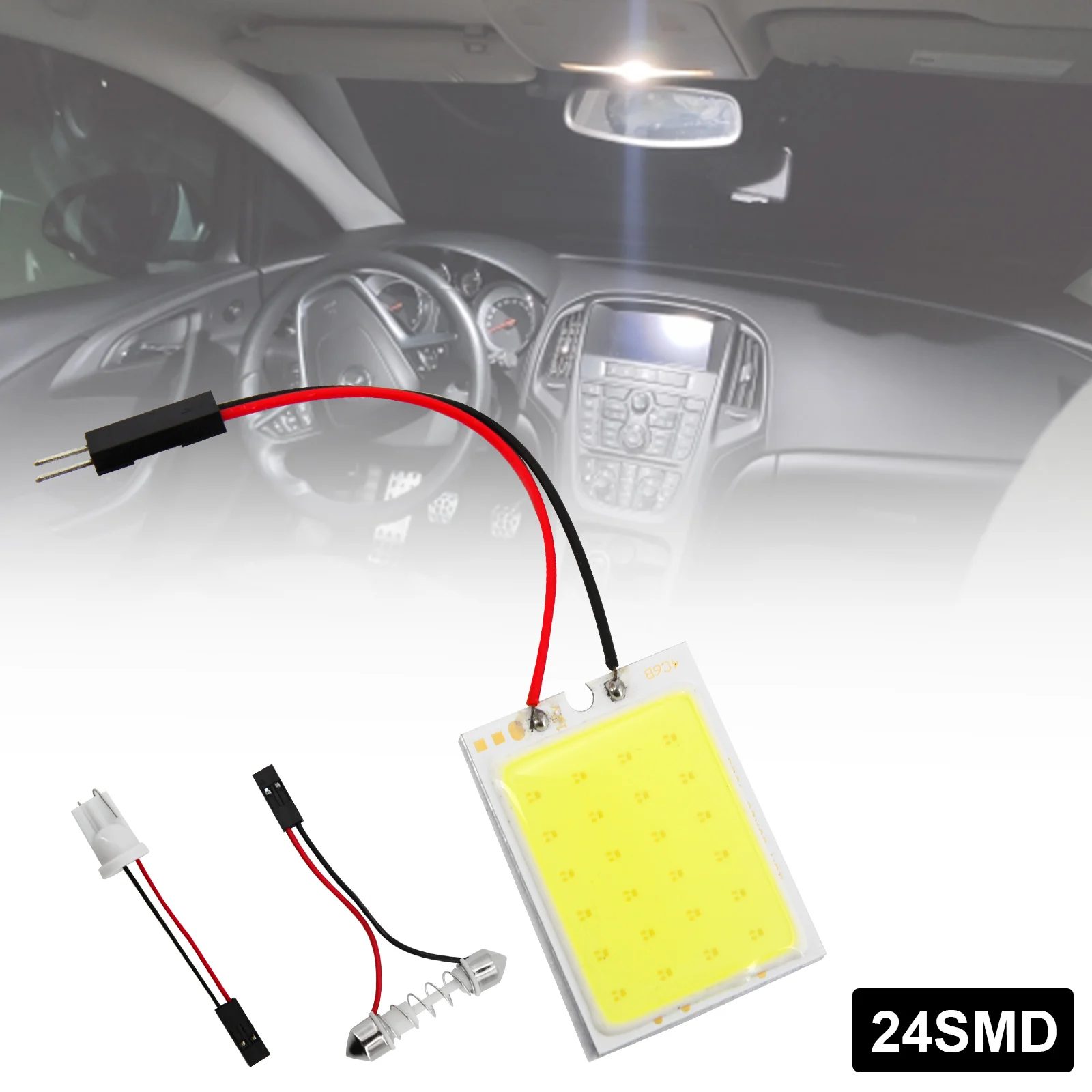 

1 шт., автомобильная светодиодная лампа для чтения с 24 ламсветильник