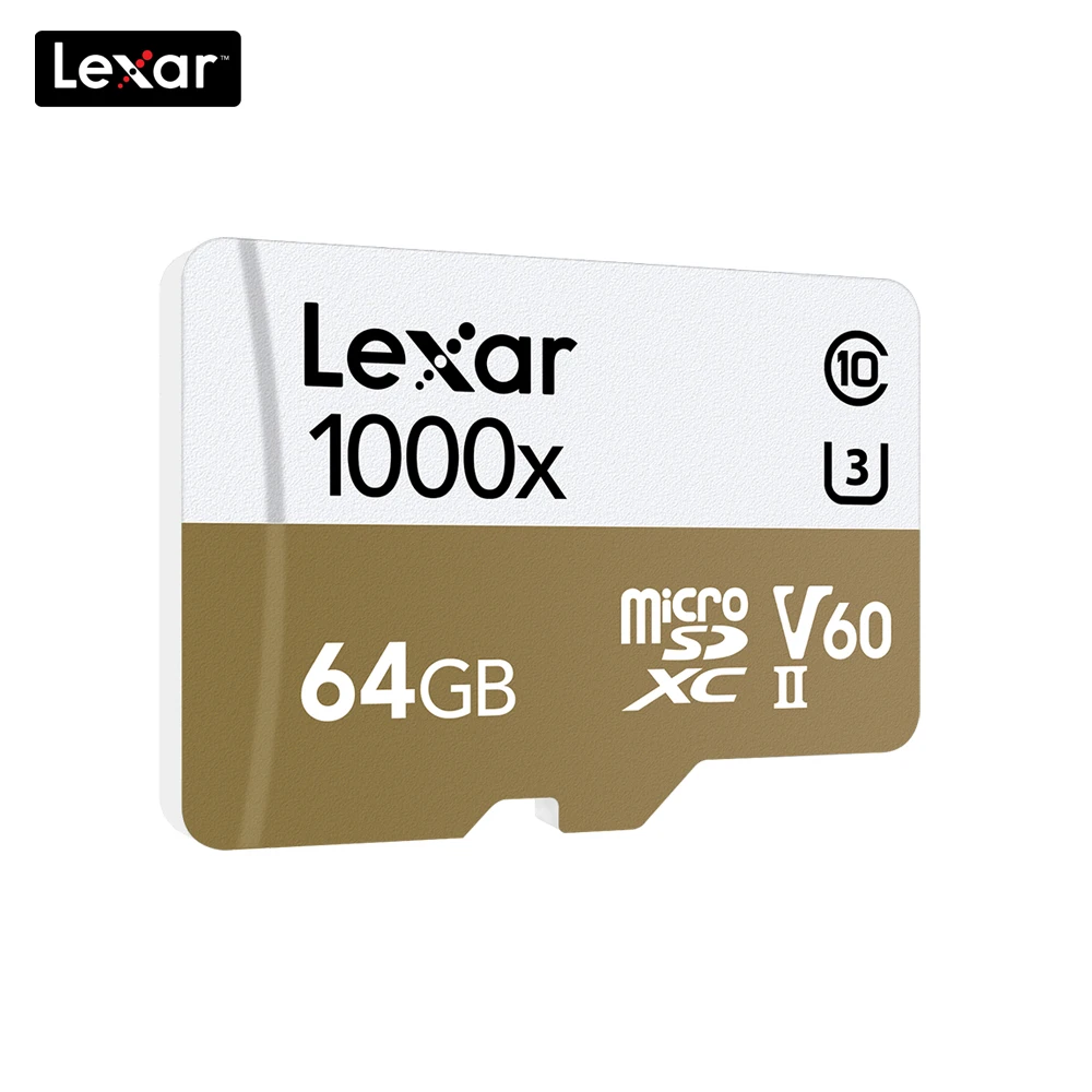 100% оригинал Lexar 150 МБ/с./с 1000x Micro SD класс 10 64 ГБ micro SDXC tf кардридер UHS для дрона