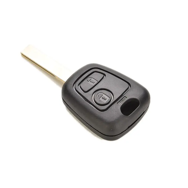 Чехол для автомобильного ключа PEUGEOT 107 207 307 407 607 C2 черный с 2 кнопками Необрезанный